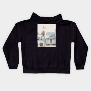 Elephant on the roof in Paris Kids Hoodie